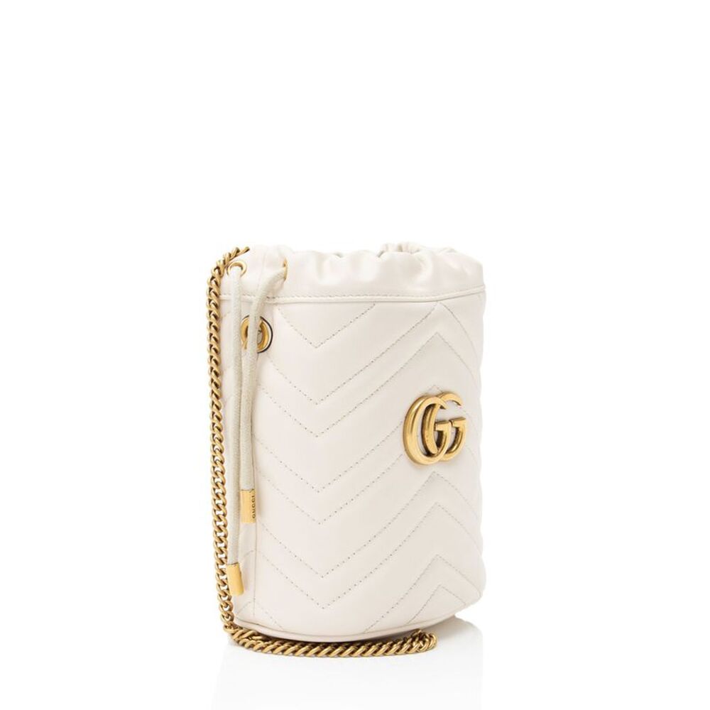Gucci Matelasse Leather GG Marmont Small Bucket Bag - Picture 2 of 11